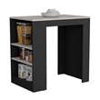Pemberly Row Kitchen Island Engineered Wood Black IMarble Color Finish