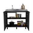 Pemberly Row Contemporary Utility Sink Cabinet Engineered Wood Smoky Oak