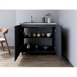 Pemberly Row Contemporary Utility Sink Cabinet Engineered Wood Smoky Oak