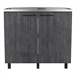 Pemberly Row Contemporary Utility Sink Cabinet Engineered Wood Smoky Oak
