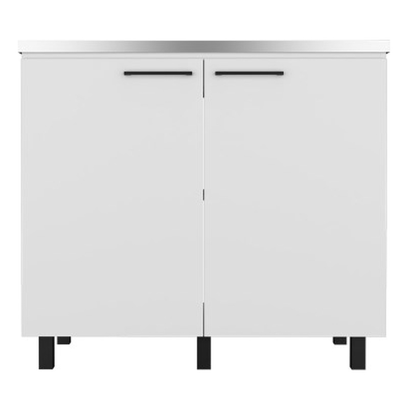 Pemberly Row Contemporary Utility Sink Cabinet Engineered Wood White