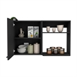 Pemberly Row Contemporary Wall Cabinet Engineered Wood Black