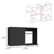 Pemberly Row Contemporary Wall Cabinet Engineered Wood Black