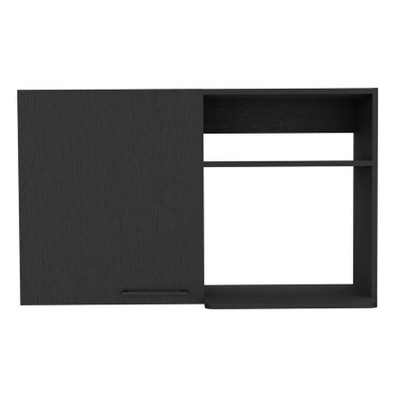 Pemberly Row Contemporary Wall Cabinet Engineered Wood Black