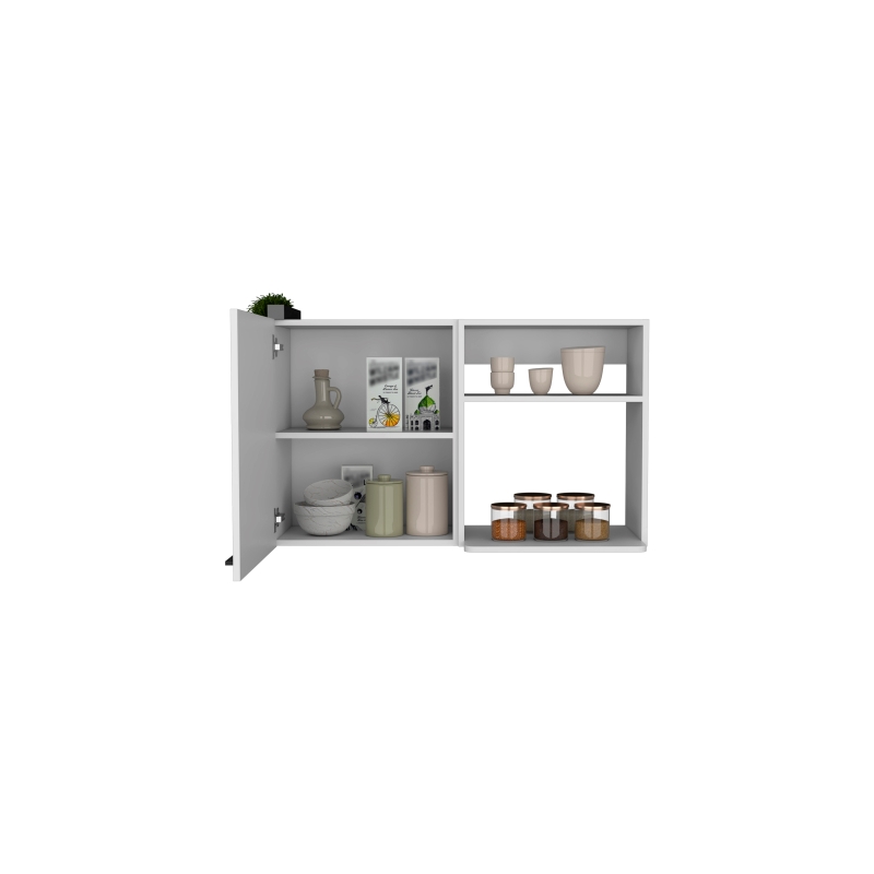 Pemberly Row Contemporary Wall Cabinet Engineered Wood White