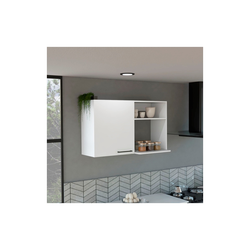 Pemberly Row Contemporary Wall Cabinet Engineered Wood White