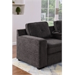 Pemberly Row Chenille Sofa Pull out Sofabed & Multifunctional Console-Brown