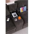 Pemberly Row Chenille Sofa Pull out Sofabed & Multifunctional Console-Brown