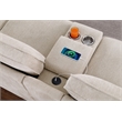 Pemberly Row Chenille Sofa Pull out Sofabed & Multifunctional Console-Beige