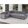 Pemberly Row Chenille Sofa Pull out Sofabed & Multifunctional Console-Gray