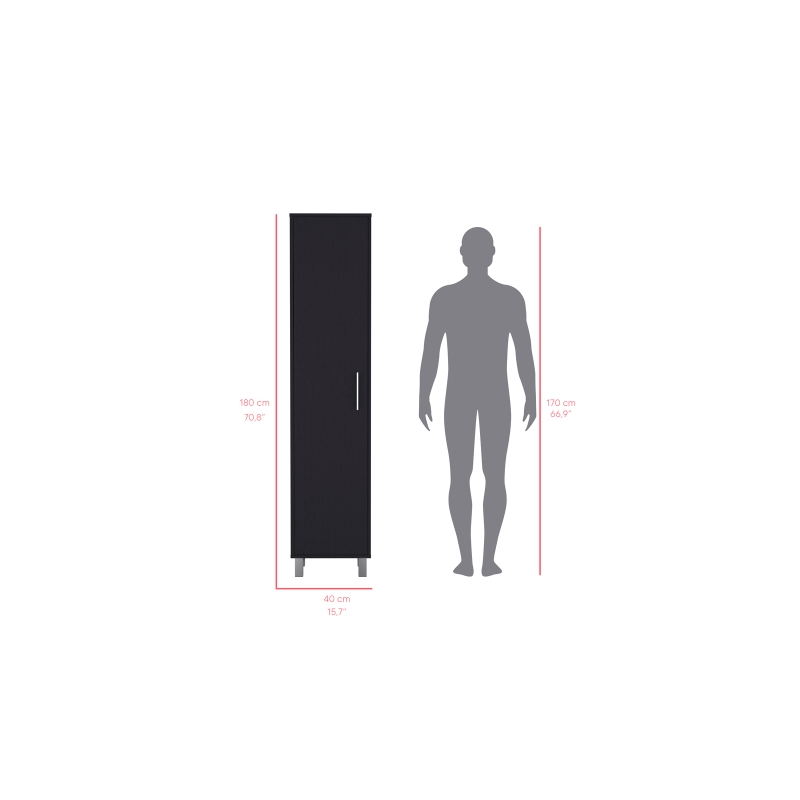 Pemberly Row Contemporary Storage Cabinet Engineered Wood Black