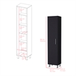 Pemberly Row Contemporary Storage Cabinet Engineered Wood Black