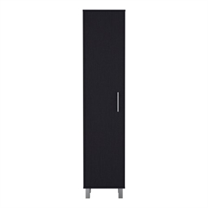 Pemberly Row Contemporary Storage Cabinet Engineered Wood Black