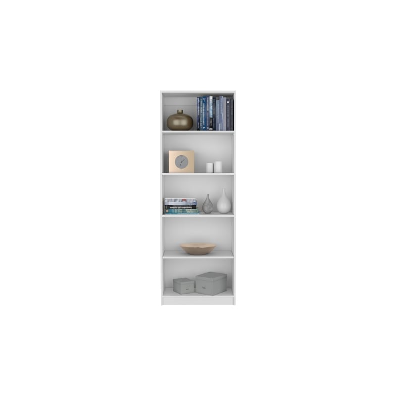 Pemberly Row Contemporary Bookcase 4-Shelves Engineered Wood White