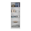 Pemberly Row Contemporary Bookcase 4-Shelves Engineered Wood White