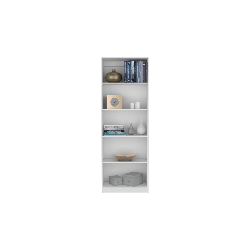 Pemberly Row Contemporary Bookcase 4-Shelves Engineered Wood White