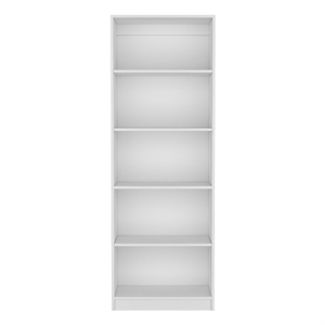 Pemberly Row Contemporary Bookcase 4-Shelves Engineered Wood White