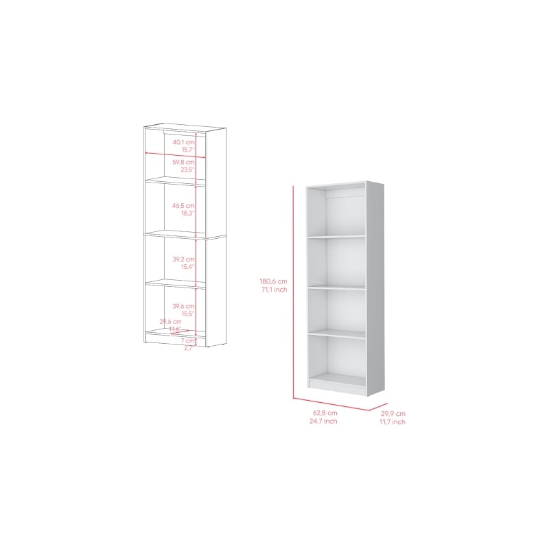 Pemberly Row Modern / Contemporary Bookcase Engineered Wood White