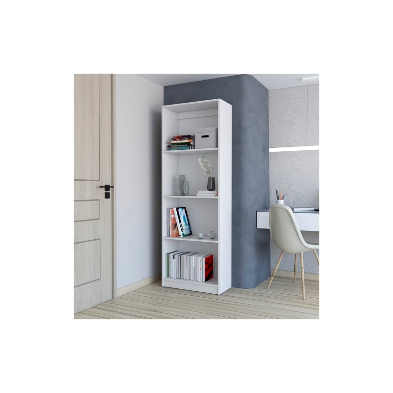 Pemberly Row Modern / Contemporary Bookcase Engineered Wood White