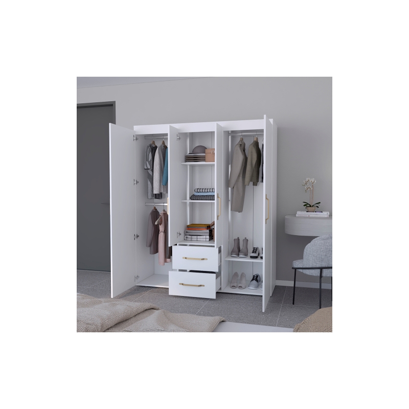 Pemberly Row Modern / Contemporary Armoire Engineered Wood White