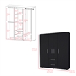 Pemberly Row Modern / Contemporary Armoire Engineered Wood Black