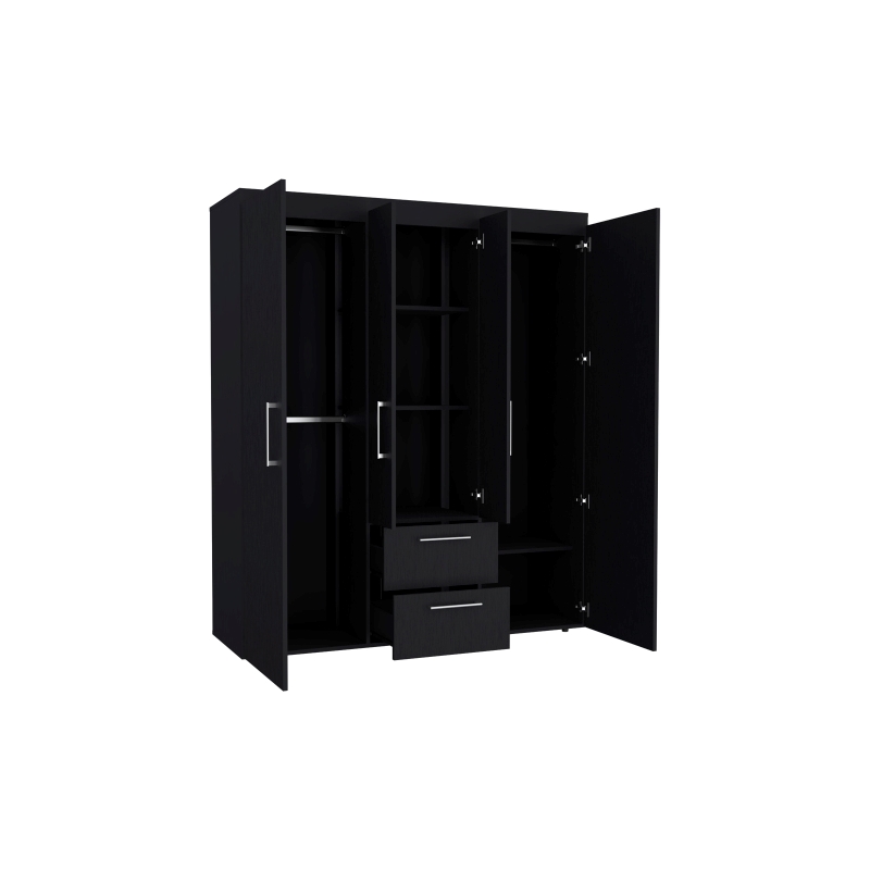 Pemberly Row Modern / Contemporary Armoire Engineered Wood Black