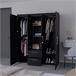 Pemberly Row Modern / Contemporary Armoire Engineered Wood Black