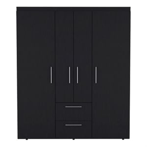 Pemberly Row Modern / Contemporary Armoire Engineered Wood Black