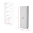 Pemberly Row Contemporary Pantry Cabinet Engineered Wood White