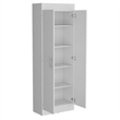 Pemberly Row Contemporary Pantry Cabinet Engineered Wood White