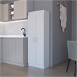 Pemberly Row Contemporary Pantry Cabinet Engineered Wood White