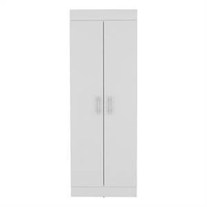 Pemberly Row Contemporary Pantry Cabinet Engineered Wood White