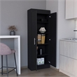 Pemberly Row Contemporary Pantry Cabinet Engineered Wood Black