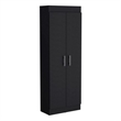 Pemberly Row Contemporary Pantry Cabinet Engineered Wood Black