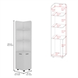 Pemberly Row Contemporary Freestanding Cabinet Engineered Wood White