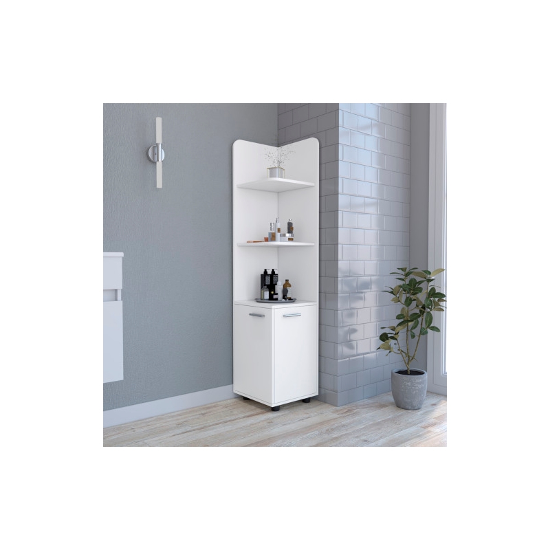 Pemberly Row Contemporary Freestanding Cabinet Engineered Wood White