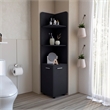 Pemberly Row Contemporary Freestanding Cabinet Engineered Wood Black