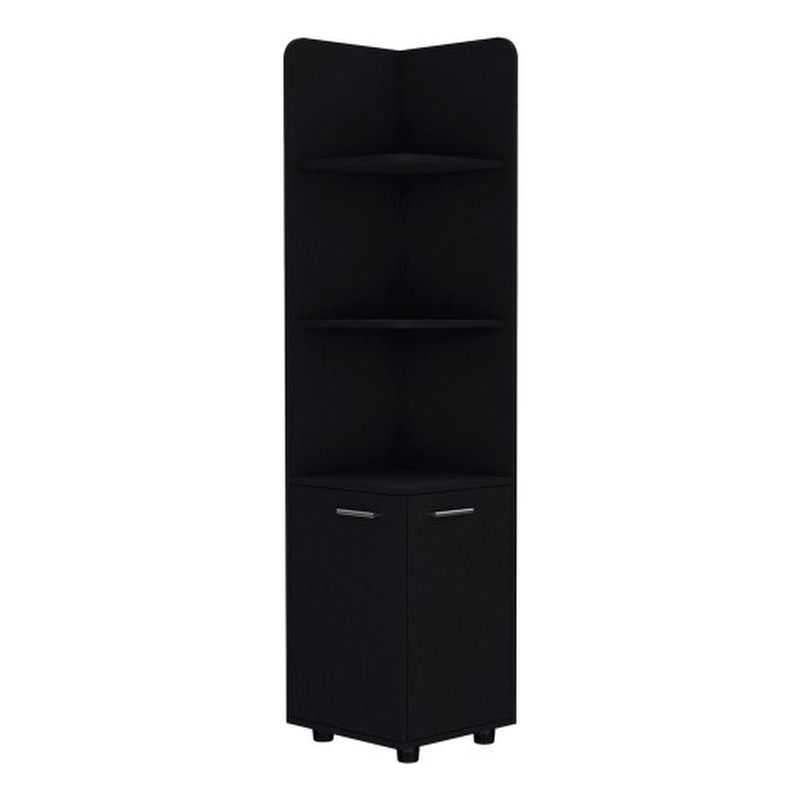 Pemberly Row Contemporary Freestanding Cabinet Engineered Wood Black