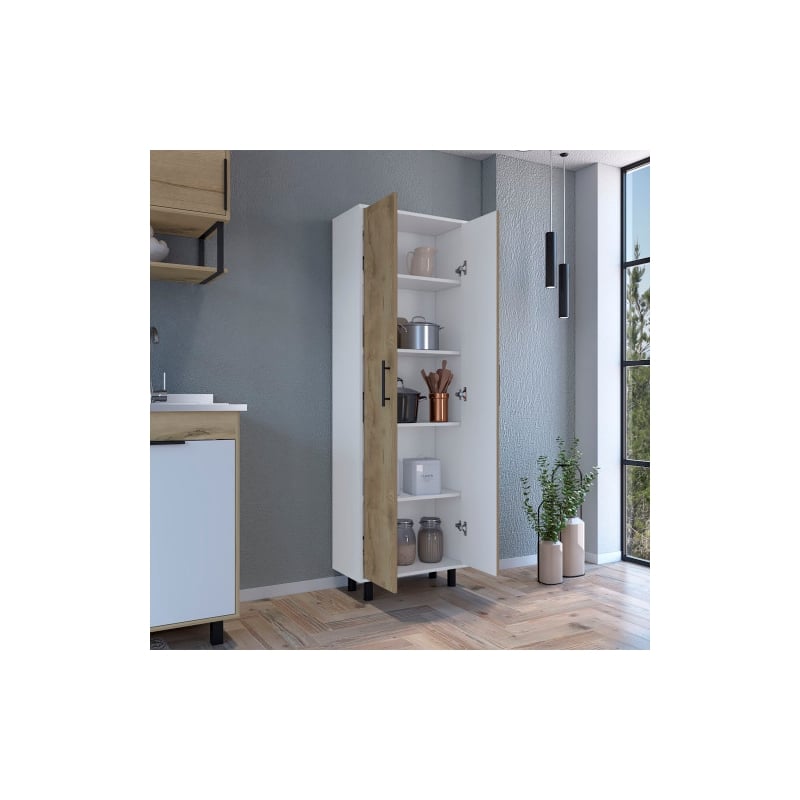 Pemberly Row Contemporary Multistorage Engineered Wood Macadamia