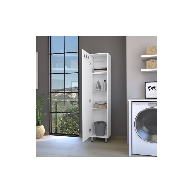 Pemberly Row Contemporary Storage Cabinet Engineered Wood White