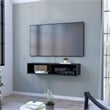 Pemberly Row Contemporary Entertainment Center Engineered Wood Black