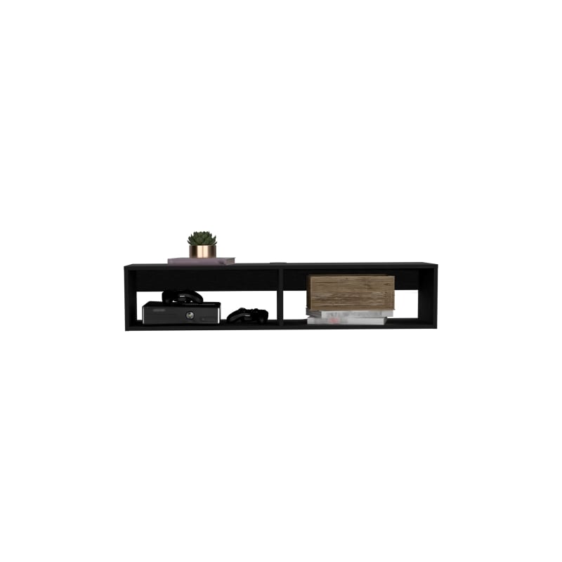 Pemberly Row Contemporary Entertainment Center Engineered Wood Black