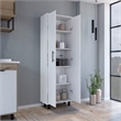 Pemberly Row Contemporary Multistorage Cabinet in Engineered Wood White