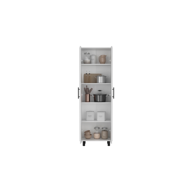 Pemberly Row Contemporary Multistorage Cabinet in Engineered Wood White