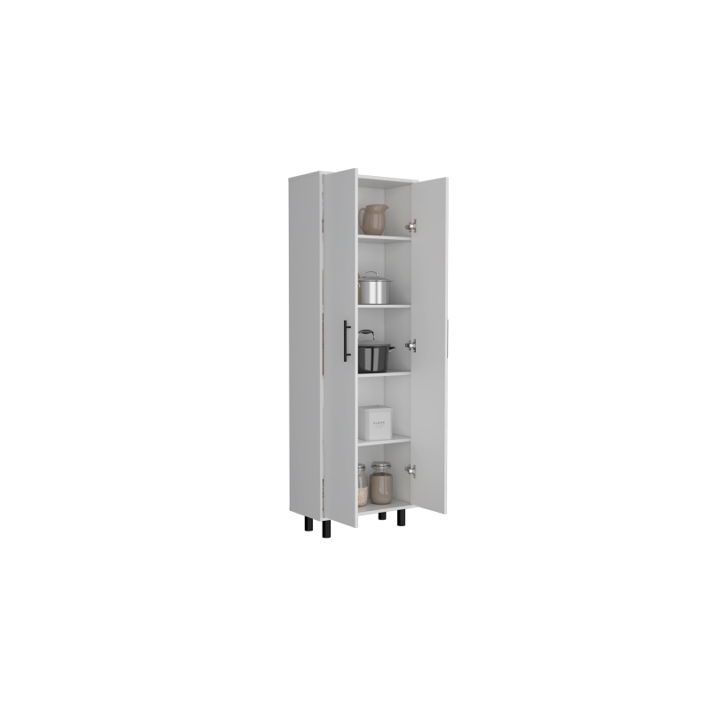 Pemberly Row Contemporary Multistorage Cabinet in Engineered Wood White