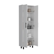Pemberly Row Contemporary Multistorage Cabinet in Engineered Wood White