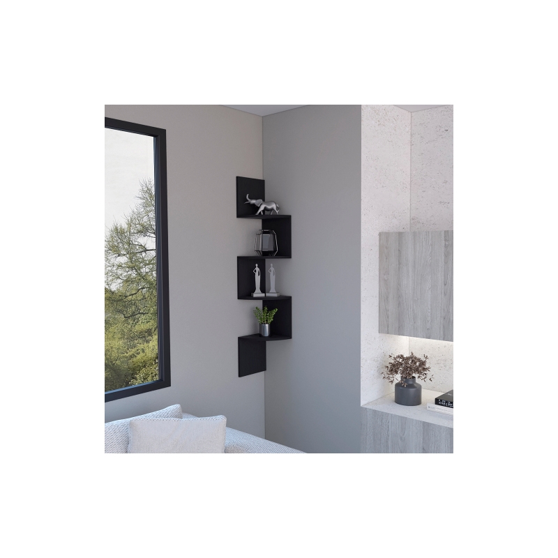 Pemberly Row Modern / Contemporary Shelf Engineered Wood Black