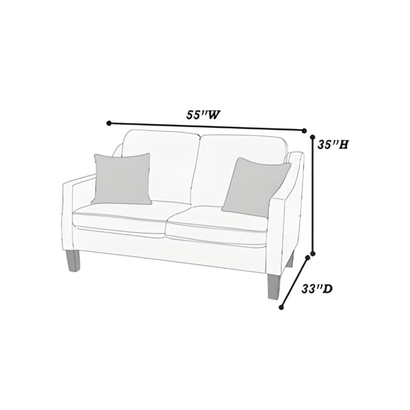 Pemberly Row Classic Harmony Solid Wood Sofa & Loveseat Set in Black