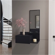 Pemberly Row Contemporary Floating Hallway Cabinet Engineered Wood Black