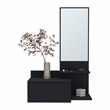 Pemberly Row Contemporary Floating Hallway Cabinet Engineered Wood Black